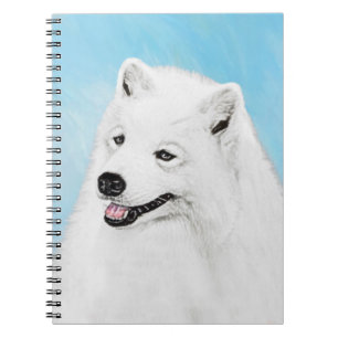 Samoyed Painting - Cute Original Dog Art Notebook