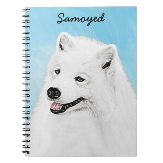 Samoyed Painting - Cute Original Dog Art Notebook (Front)