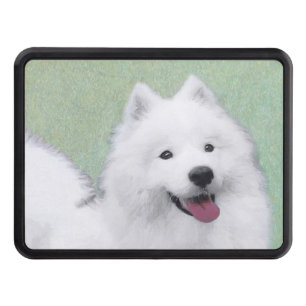 Samoyed Painting - Cute Original Dog Art Trailer Hitch Cover