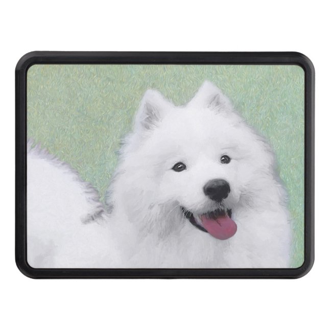Samoyed Painting - Cute Original Dog Art Trailer Hitch Cover (Front)