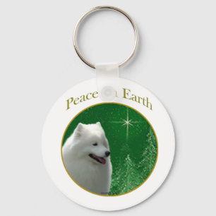 Samoyed Peace Keychain