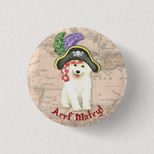 Samoyed Pirate 1 Inch Round Button
