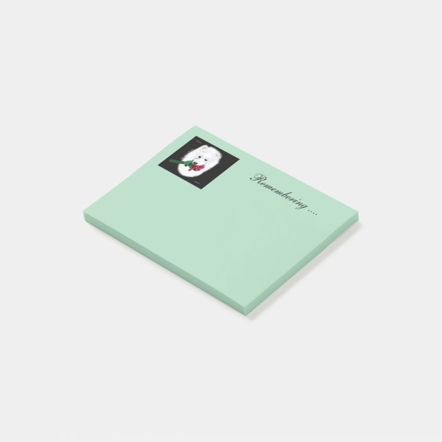 Samoyed Post-it Notes 3M, 4X3 pouces. "Souvenir" (Incliné)