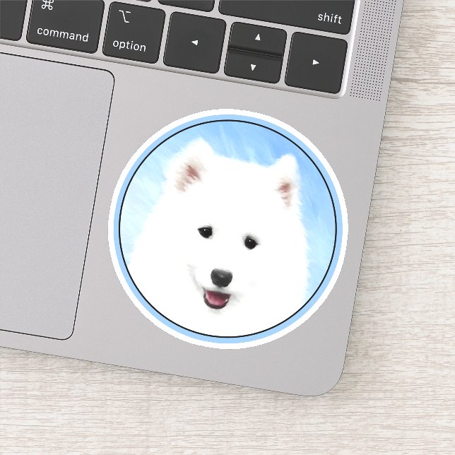 Samoyed Puppy Painting - Cute Original Dog Art (Detail)