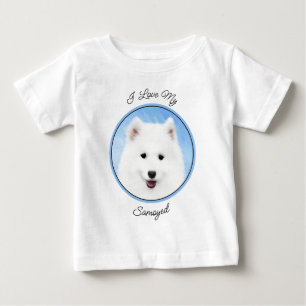 Samoyed Puppy Painting - Cute Original Dog Art Baby T-Shirt