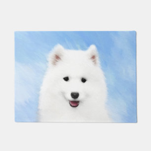 Samoyed Puppy Painting - Cute Original Dog Art Doormat