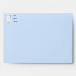 Samoyed Puppy Painting - Cute Original Dog Art Envelope