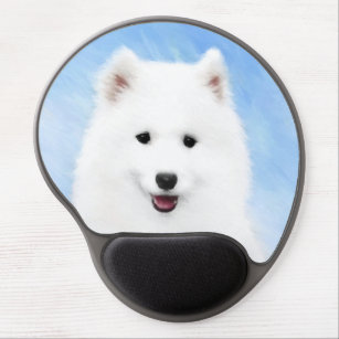 Samoyed Puppy Painting - Cute Original Dog Art Gel Mouse Pad