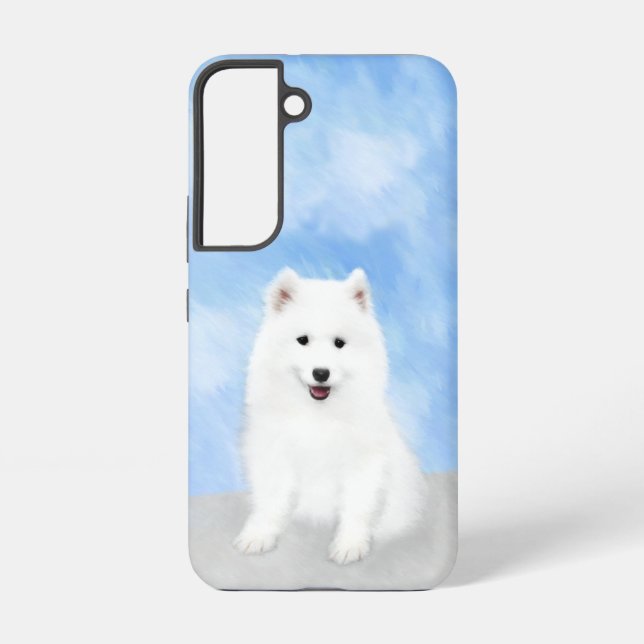 Samoyed Puppy Painting - Cute Original Dog Art Samsung Galaxy S22 Case (Back)