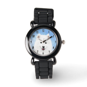 Samoyed Puppy Painting - Cute Original Dog Art Watch
