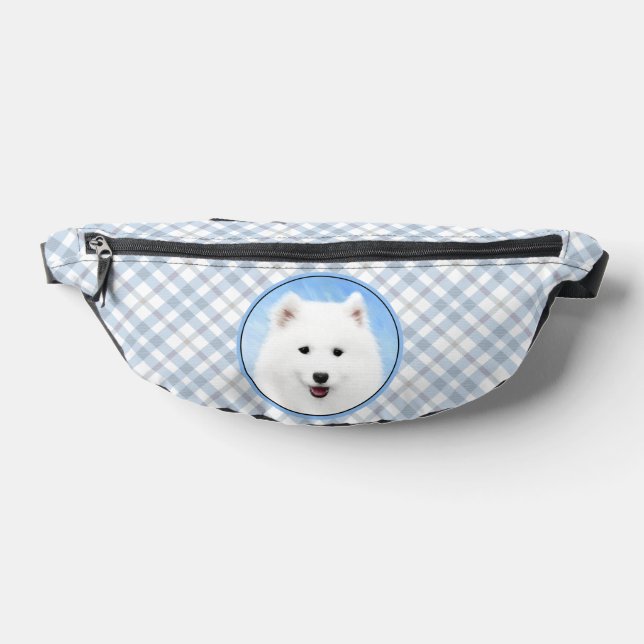 Samoyed Puppy Peinture blanc mignonne Original Chi (Poser)