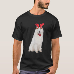 Samoyed Reindeer Christmas Dog Funny  T-Shirt