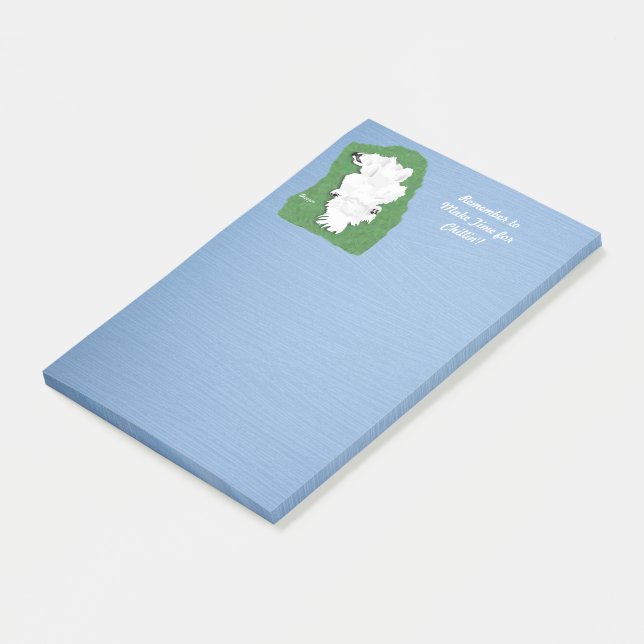 Samoyed Relaxation Post-It® Notes, 4" x 6" Post-it Notes (Angled)