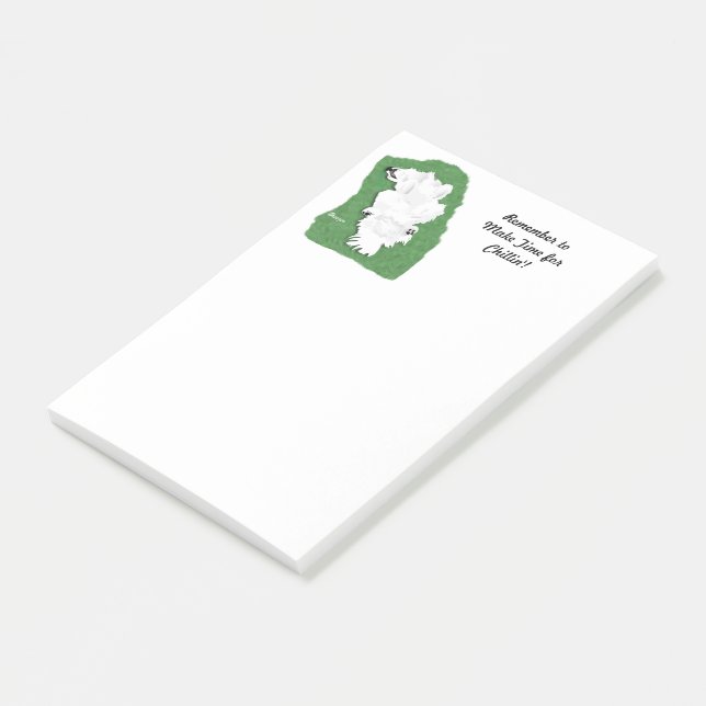 Samoyed Relaxation Post-It® Notes, 4" x 6" Post-it Notes (Angled)