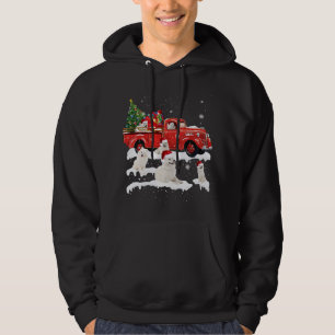 Samoyed Riding Red Truck Merry Christmas X-mas Ugl Hoodie