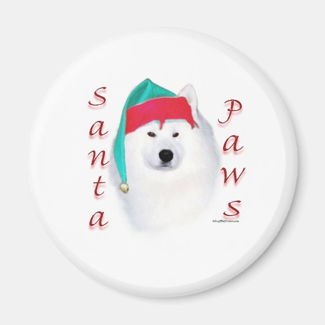 Samoyed Santa Paws Magnet (Front)