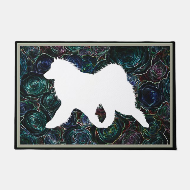 Samoyed Side Gait 24"x36"  Exquisite Door Mat (Front)