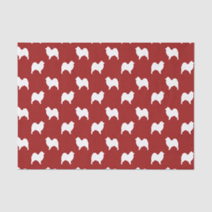 Samoyed Silhouettes Pattern Red Tissue Paper