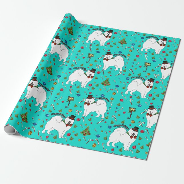 Samoyed "Snazzy Sam"  Holiday Wrapping Paper (Unrolled)