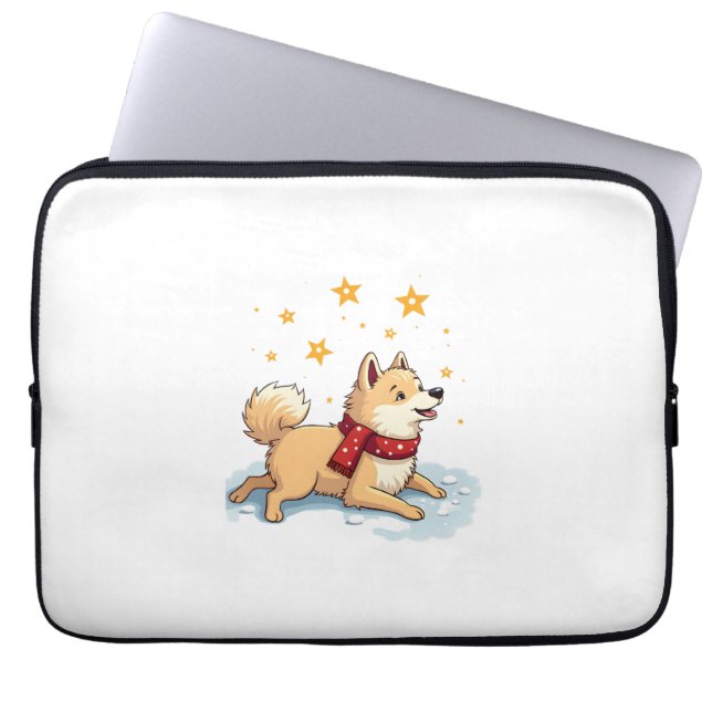 Samoyed Snow Angel Laptop Sleeve (Front)