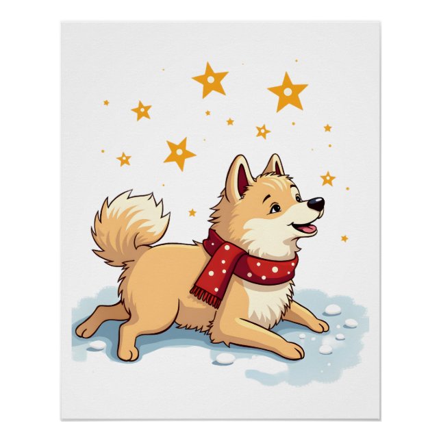 Samoyed Snow Angel Poster (Front)