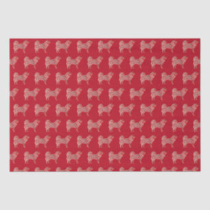 Samoyed Snow Dog Christmas Silhouette Red Tissue Paper