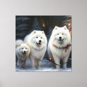 Samoyed Snowy Sleigh Christmas Decor