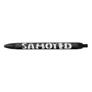 Samoyed Spelled in Samoyed Dogs Letters Funny Black Ink Pen