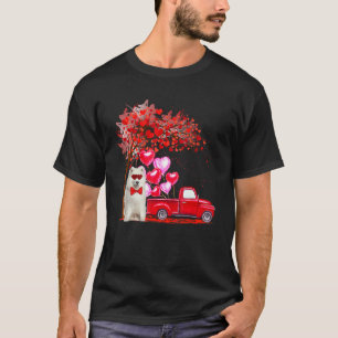 Samoyed Sunglasses Hearts Tree Pickup Truck Dog  C T-Shirt