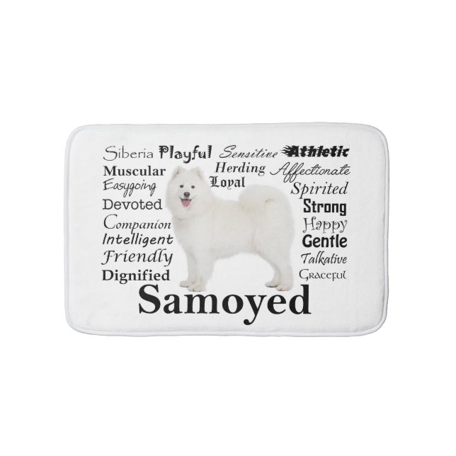 Samoyed Traits Bath Mat (Front)