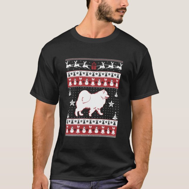 Samoyed Ugly Christmas Sweater Xmas T-Shirt Samoye (Front)