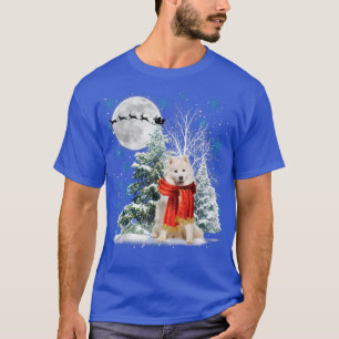 Samoyed Under Moonlight Snow Christmas Pajama  T-Shirt