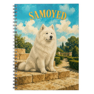 Samoyed, Vintage Watercolor Dog Art Notebook