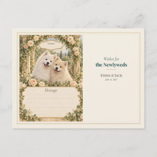 Samoyed Wedding Guest Book Wishes Postcard