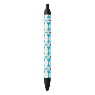 Samoyed Winter Holiday Diamond Pattern Black Ink Pen