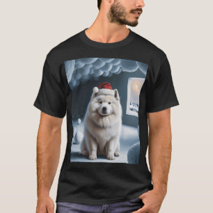 Samoyed with Christmas Hat T-Shirt