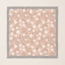 Sampaguita (Jasmine) Square Chiffon Scarf