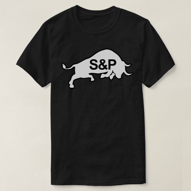 SampampP Bull Black ampamp White T-Shirt (Design Front)