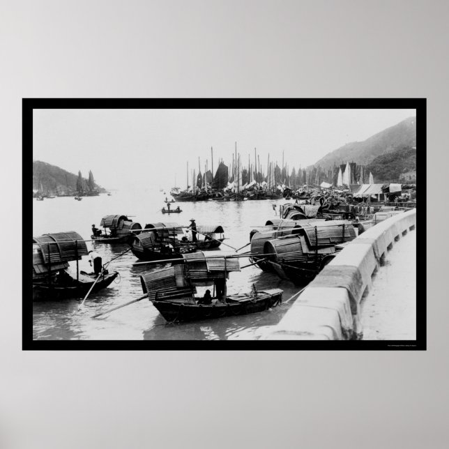 Sampans in Hong Kong 1906 Poster (Front)