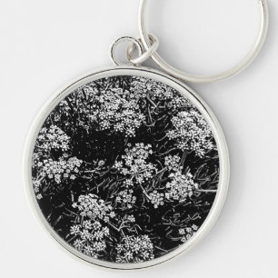 Samphire abstract black and white design keychain