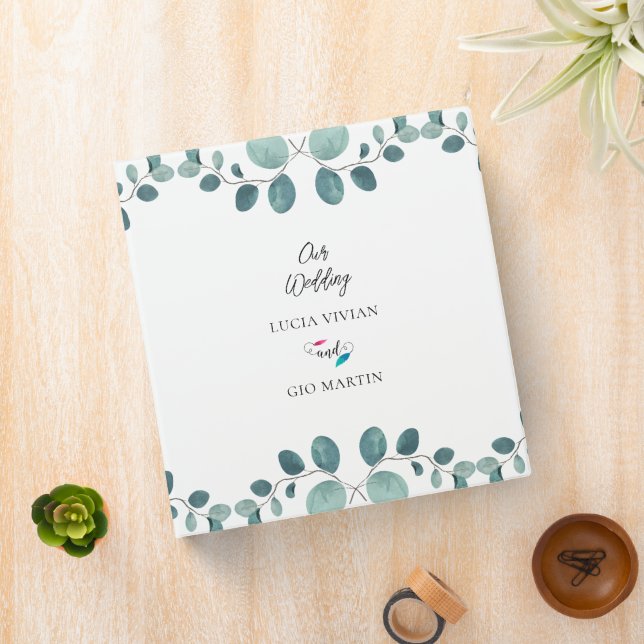 Sample Forest Green Calligraphy Eucalyptus Binder (In Situ)