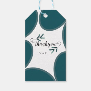 Sample Forest Green Calligraphy Eucalyptus Wedding Gift Tags