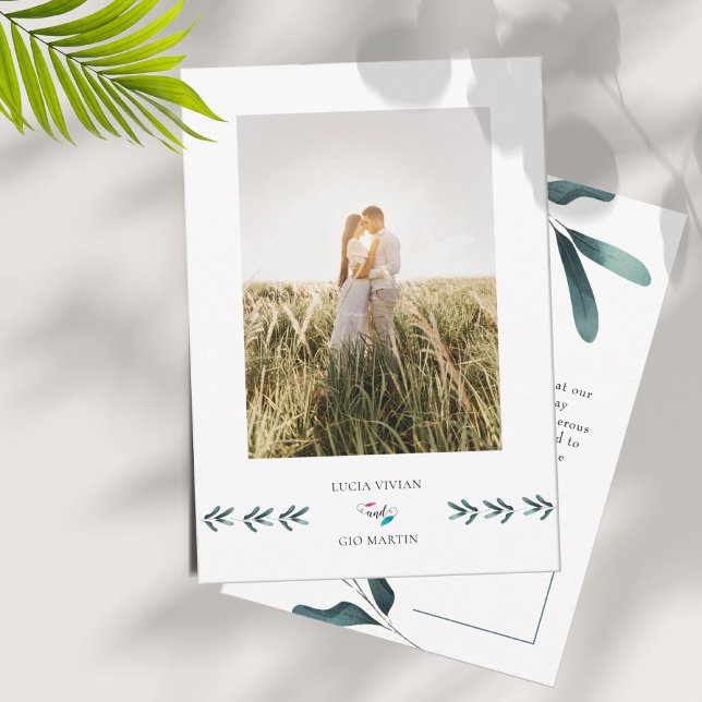 Sample Greenery Eucalyptus Photo Wedding Thank You Card (Creator Uploaded)