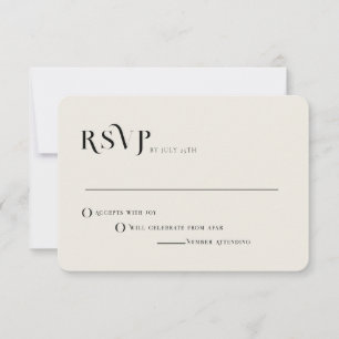 Sample Minimalist Wedding RSVP Invitation