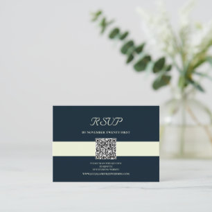 Sample Navy QR Code Scan RSVP Card