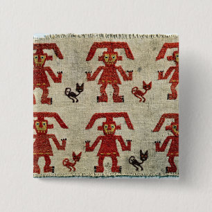Sample of Lambayeque fabric with a figure 2 Inch Square Button