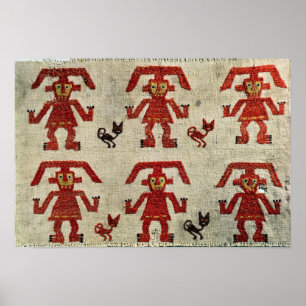 Sample of Lambayeque fabric with a figure Poster