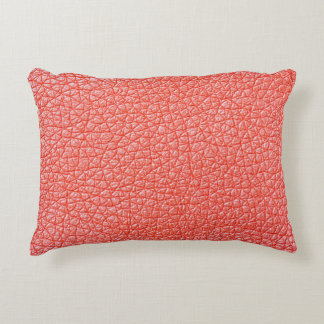 Sample of orange leather upholstery textureabstrac accent pillow