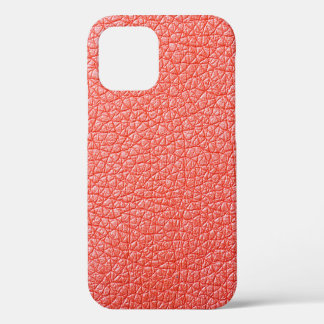 Sample of orange leather upholstery textureabstrac iPhone 12 case