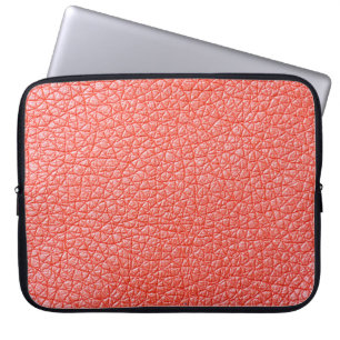 Sample of orange leather upholstery textureabstrac laptop sleeve